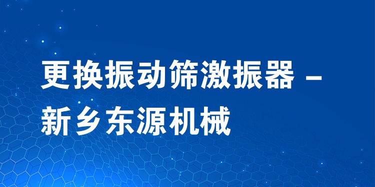 更換振動篩激振器 - 新鄉(xiāng)東源機械